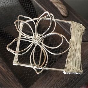 Sterling silver Wire Flower Cuff bracelet